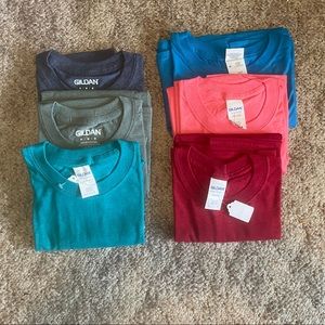 BUNDLE (6) Brand New Solid Tees Size Medium